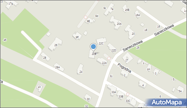 Konstancin-Jeziorna, Saneczkowa, 22B, mapa Konstancin-Jeziorna