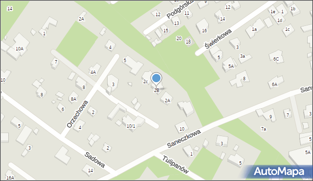 Konstancin-Jeziorna, Saneczkowa, 2B, mapa Konstancin-Jeziorna