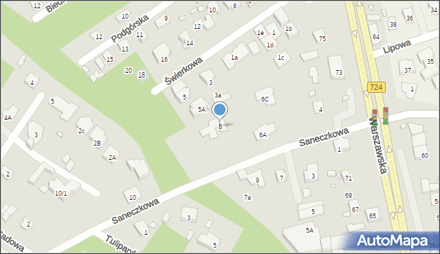 Konstancin-Jeziorna, Saneczkowa, 8, mapa Konstancin-Jeziorna