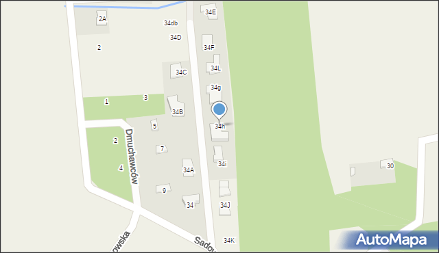 Kosów, Sadowa, 34h, mapa Kosów
