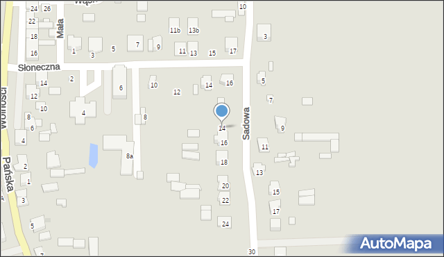 Kosów Lacki, Sadowa, 14, mapa Kosów Lacki