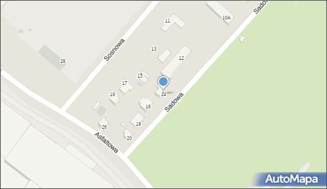 Kostrzyn nad Odrą, Sadowa, 14, mapa Kostrzyn nad Odrą