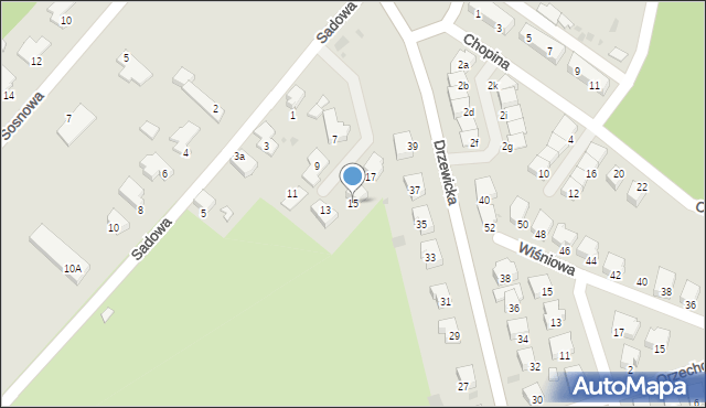 Kostrzyn nad Odrą, Sadowa, 15, mapa Kostrzyn nad Odrą