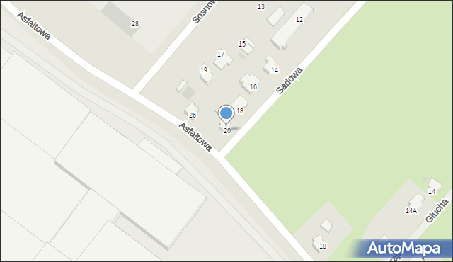 Kostrzyn nad Odrą, Sadowa, 20, mapa Kostrzyn nad Odrą