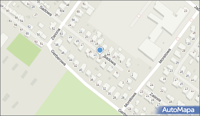 Koszalin, Sadowa, 11, mapa Koszalina