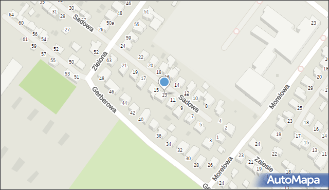 Koszalin, Sadowa, 13, mapa Koszalina