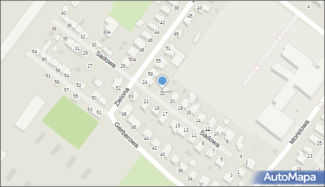 Koszalin, Sadowa, 22, mapa Koszalina