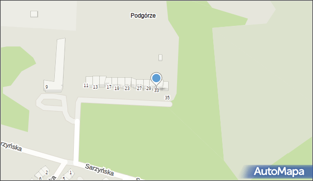 Koszalin, Sarzyńska, 33, mapa Koszalina