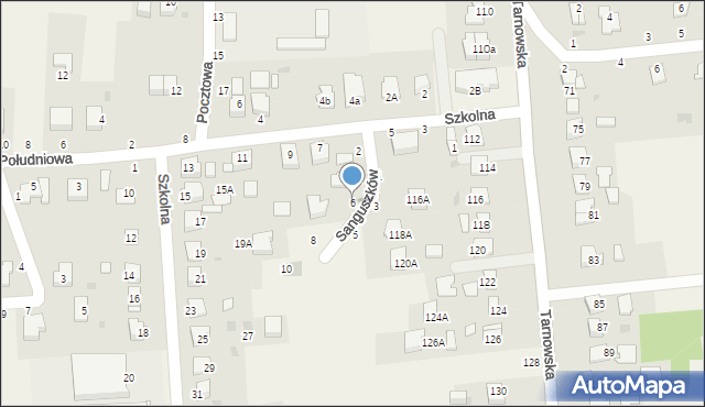 Koszyce Wielkie, Sanguszków, 6, mapa Koszyce Wielkie