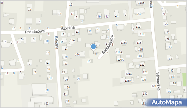 Koszyce Wielkie, Sanguszków, 8a, mapa Koszyce Wielkie