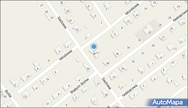 Kowale, Sadowa, 18, mapa Kowale