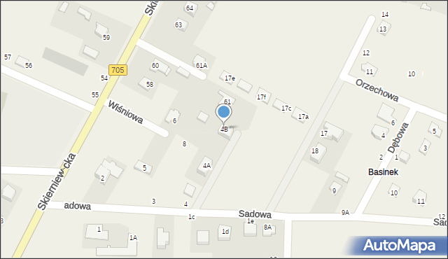 Kozłów Biskupi, Sadowa, 4B, mapa Kozłów Biskupi