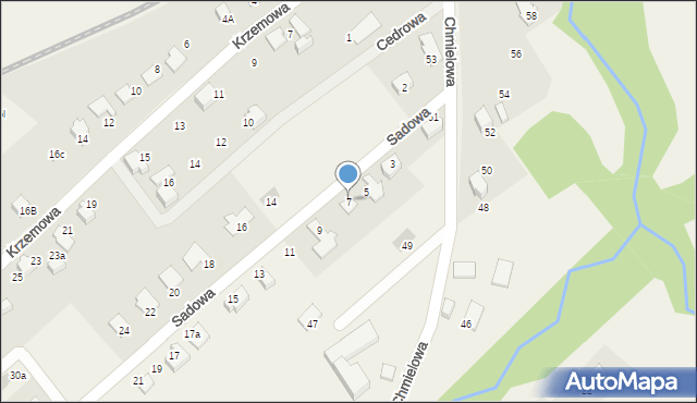 Kozy, Sadowa, 7, mapa Kozy