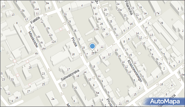 Kraków, Salwatorska, 15, mapa Krakowa