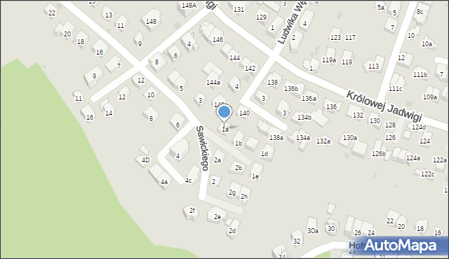 Kraków, Sawickiego Jana, 1a, mapa Krakowa