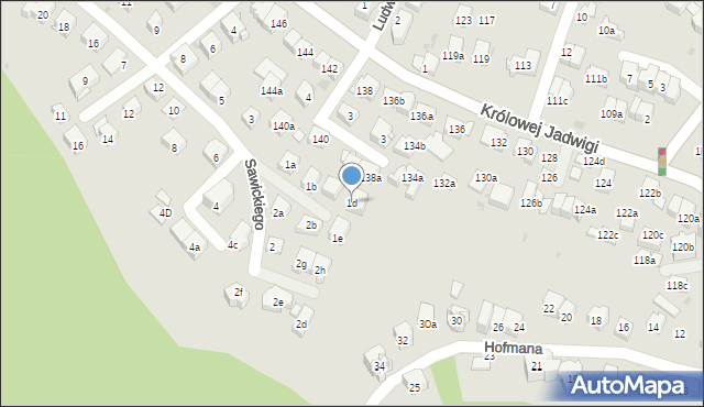 Kraków, Sawickiego Jana, 1d, mapa Krakowa