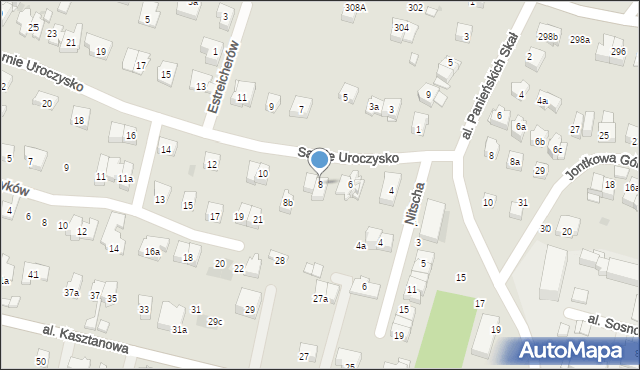 Kraków, Sarnie Uroczysko, 8, mapa Krakowa