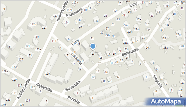 Kraków, Sąsiedzka, 13, mapa Krakowa