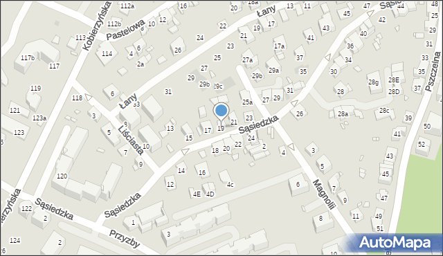 Kraków, Sąsiedzka, 19, mapa Krakowa