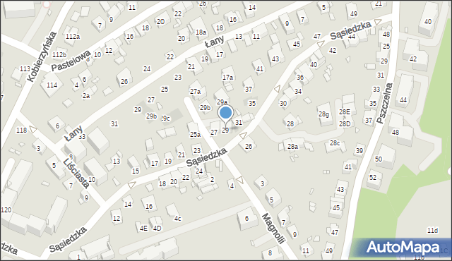 Kraków, Sąsiedzka, 29, mapa Krakowa
