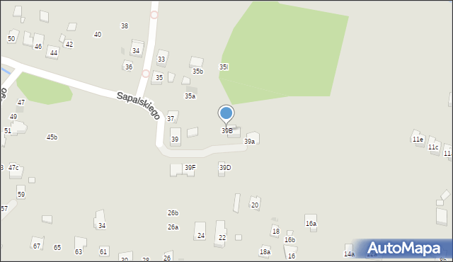 Kraków, Sapalskiego Franciszka, 39B, mapa Krakowa