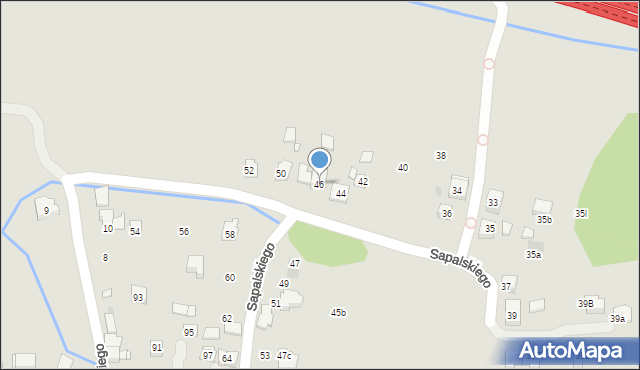 Kraków, Sapalskiego Franciszka, 46, mapa Krakowa