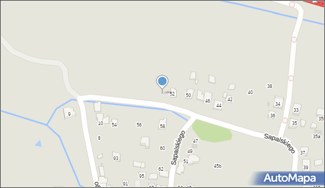 Kraków, Sapalskiego Franciszka, 52a, mapa Krakowa