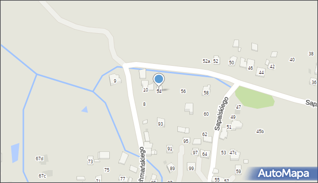 Kraków, Sapalskiego Franciszka, 54, mapa Krakowa