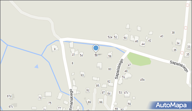 Kraków, Sapalskiego Franciszka, 56, mapa Krakowa