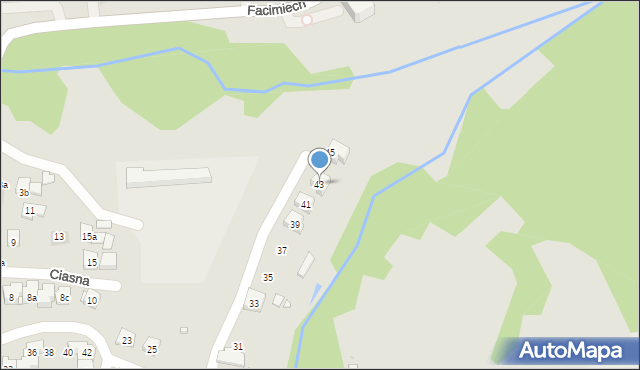 Kraków, Sadka, 43, mapa Krakowa