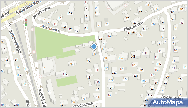 Kraków, Sarmacka, 9b, mapa Krakowa