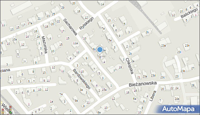 Kraków, Sacharowa Andrieja, 6, mapa Krakowa