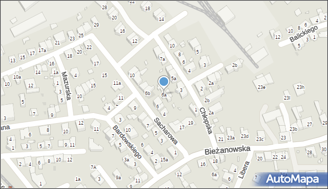 Kraków, Sacharowa Andrieja, 6a, mapa Krakowa
