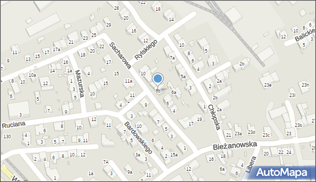 Kraków, Sacharowa Andrieja, 6b, mapa Krakowa