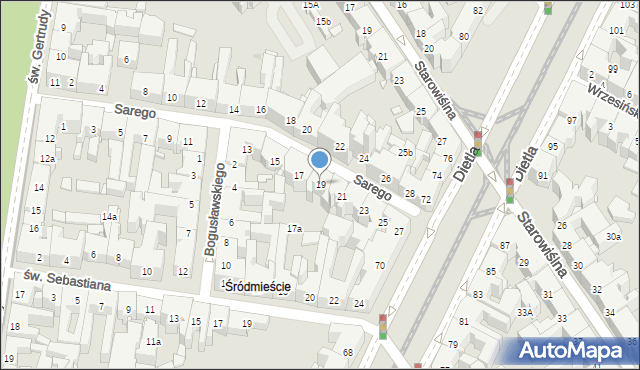 Kraków, Sarego Józefa, 19, mapa Krakowa