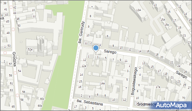 Kraków, Sarego Józefa, 50, mapa Krakowa