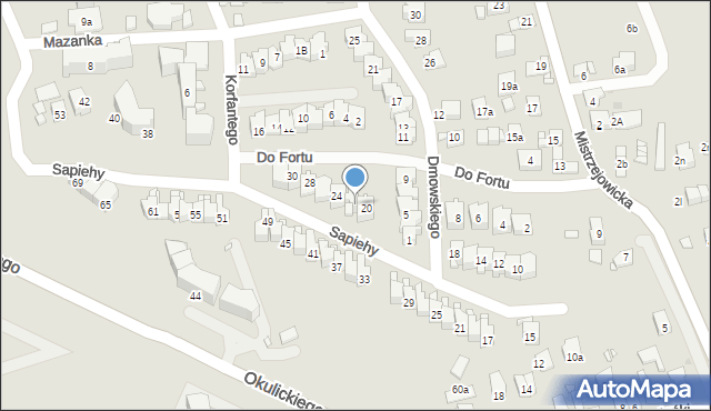 Kraków, Sapiehy Adama Stefana, ks. kard., 22, mapa Krakowa