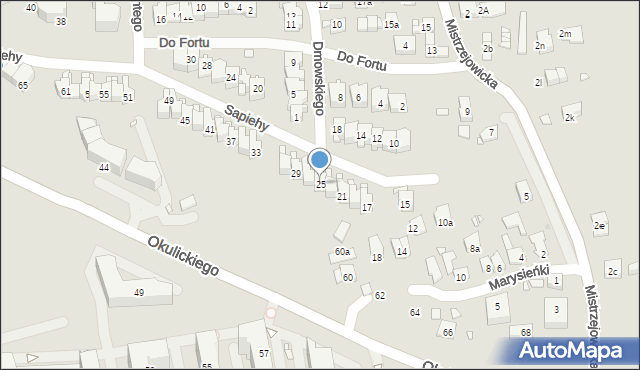 Kraków, Sapiehy Adama Stefana, ks. kard., 25, mapa Krakowa