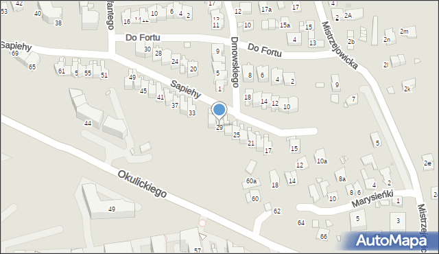 Kraków, Sapiehy Adama Stefana, ks. kard., 29, mapa Krakowa