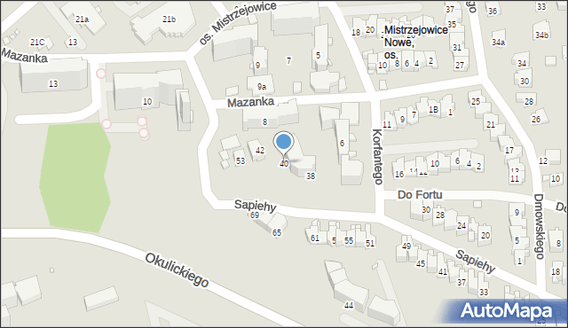 Kraków, Sapiehy Adama Stefana, ks. kard., 40, mapa Krakowa