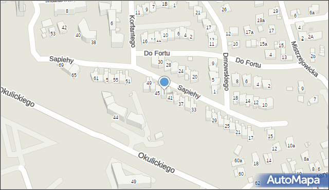 Kraków, Sapiehy Adama Stefana, ks. kard., 43, mapa Krakowa