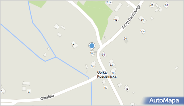 Kraków, Sawy-Calińskiego Józefa, 57, mapa Krakowa
