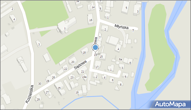 Krapkowice, Sądowa, 13, mapa Krapkowice