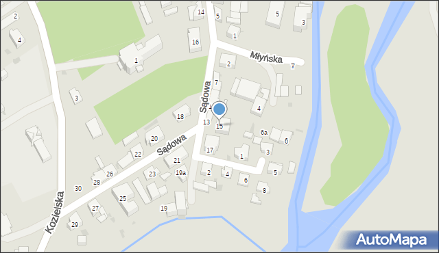 Krapkowice, Sądowa, 15, mapa Krapkowice