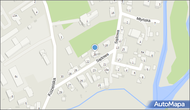 Krapkowice, Sądowa, 20, mapa Krapkowice