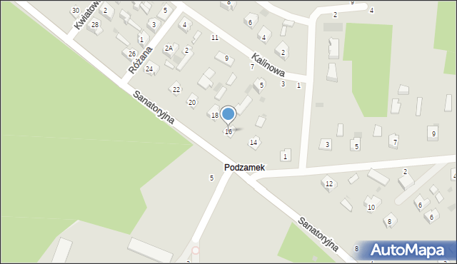 Krasnobród, Sanatoryjna, 16, mapa Krasnobród