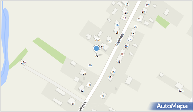 Krasnosielc, Sadowa, 24, mapa Krasnosielc