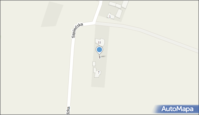 Krusze, Sąsiedzka, 9, mapa Krusze