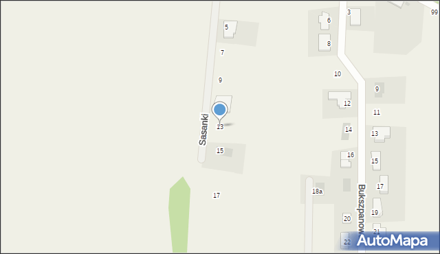 Kruszyn Krajeński, Sasanki, 13, mapa Kruszyn Krajeński
