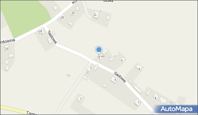 Krzeszów, Sadowa, 2, mapa Krzeszów